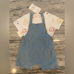 Zara Baby Denim Jumper with Animal T-Shirt